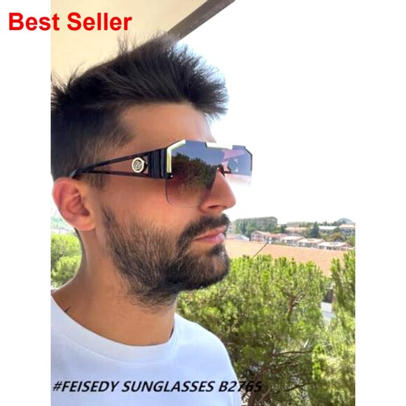Square Oversized Shield Sunglasses with UV400 Shatterproof Lens main image 6